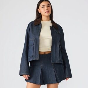 STEVE MADDEN JUSTINA BARN JACKET DEEP INDIGO